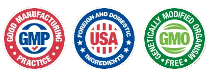 GMP, USA and GMO-free seals